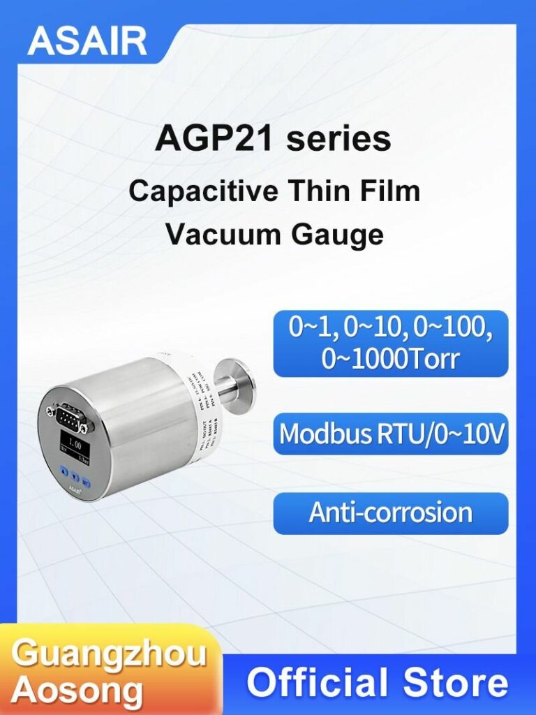 Емкостный пленочный вакуумметр серии ASAIR AGP21, высокоточный вакуумметр с цифровым дисплеем 0 1000торр, выход RS485 + 0 10 В