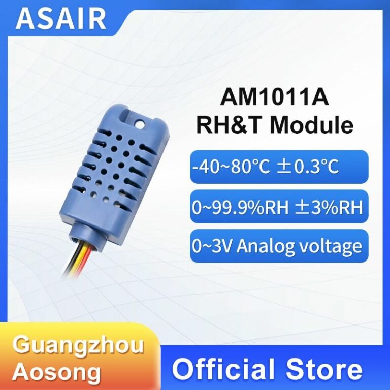 Датчик температуры и влажности ASAIR AM1011A, аналоговый выход, 0-3В, синий