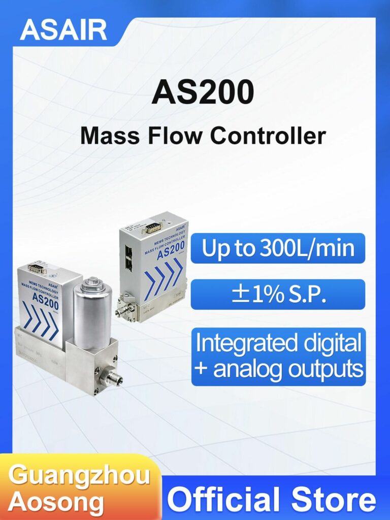 Регулятор расхода газа ASAIR AS200, нержавеющая сталь, 0,2-20 л/мин, 1-5 В, интерфейс 1/4 — код 103814945928